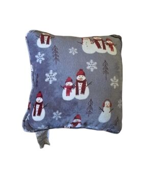 Cuddl Duds Gray Snowman Pattern Holiday Throw Pillow